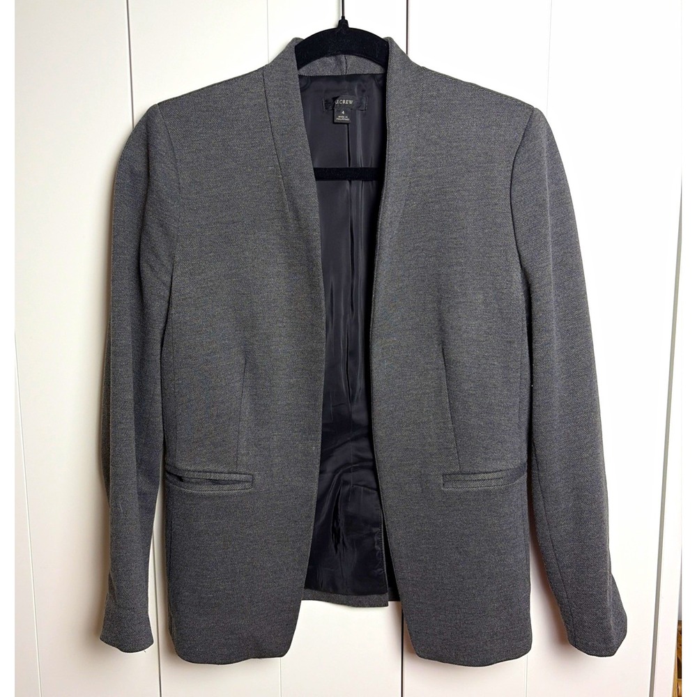 Women's J Crew 365 Going Out Stretch Twill Slim Fit Blazer Jacket Gray H2743 - 4